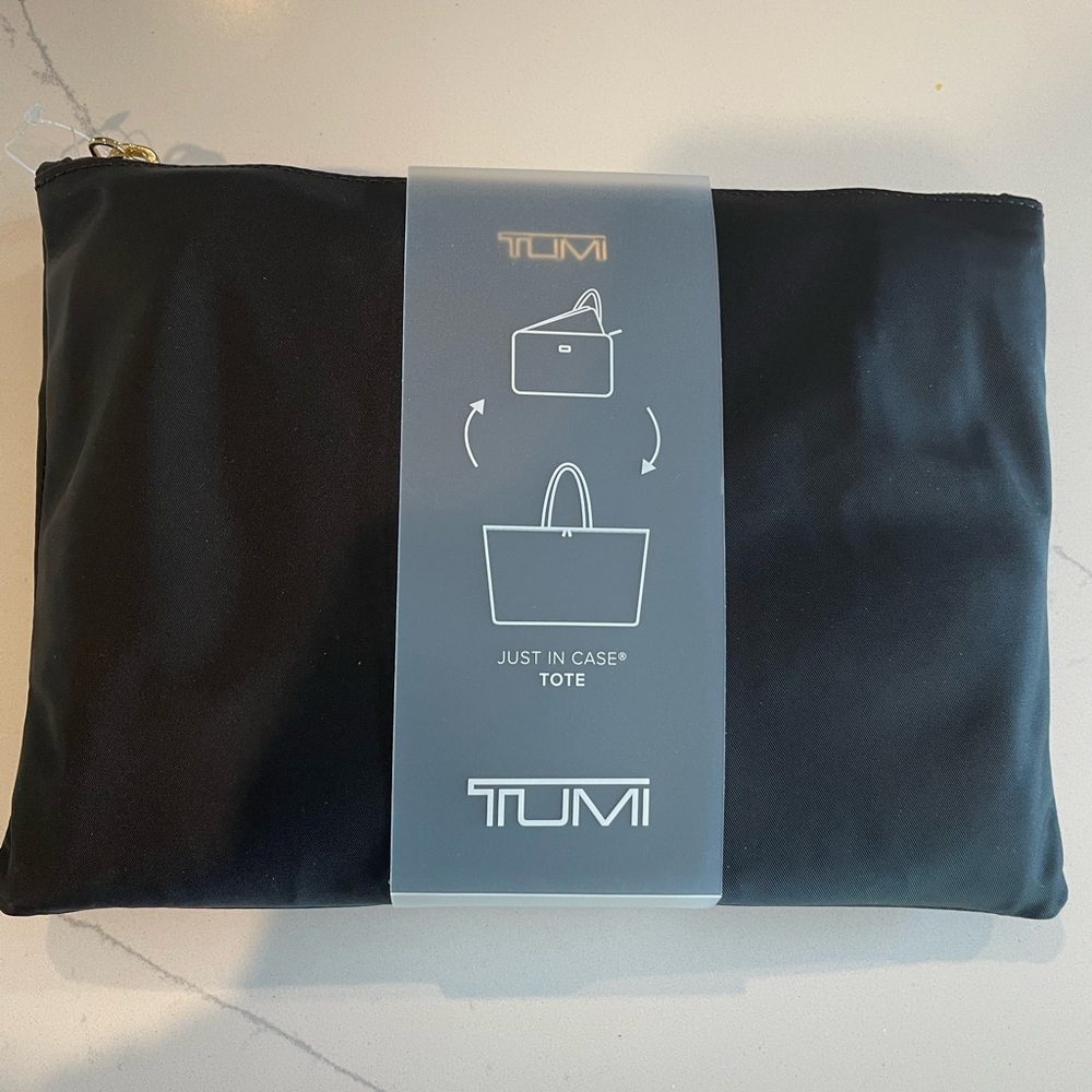 Tumi Black Nylon Travel Pouch with Gold Zipper - NWT